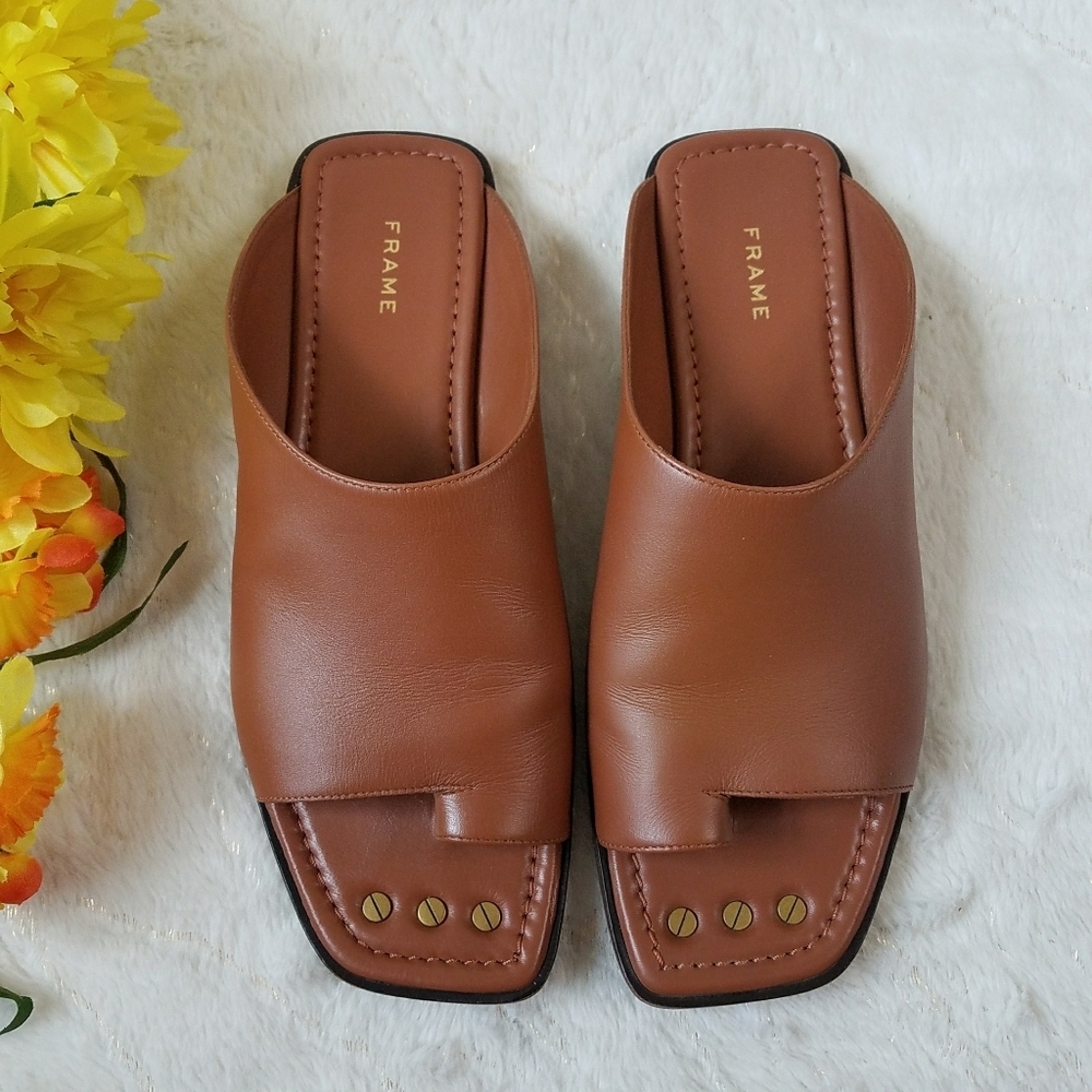 Frame Le Hewitt Leather Slides